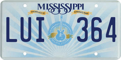 MS license plate LUI364