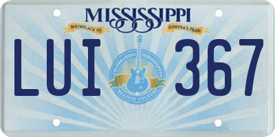 MS license plate LUI367