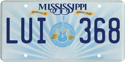 MS license plate LUI368