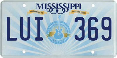 MS license plate LUI369