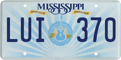 MS license plate LUI370