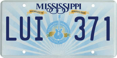MS license plate LUI371