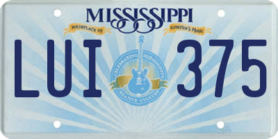 MS license plate LUI375