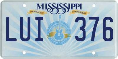 MS license plate LUI376