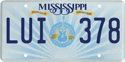 MS license plate LUI378