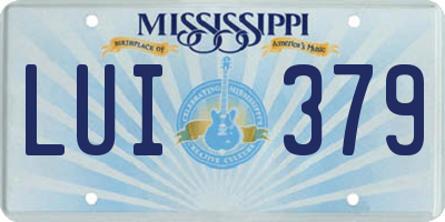 MS license plate LUI379