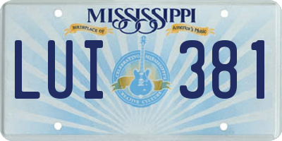 MS license plate LUI381