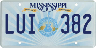 MS license plate LUI382