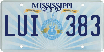MS license plate LUI383