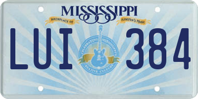 MS license plate LUI384