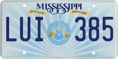 MS license plate LUI385