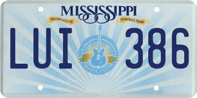 MS license plate LUI386
