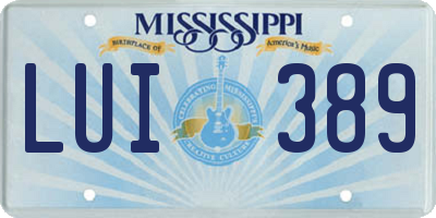 MS license plate LUI389