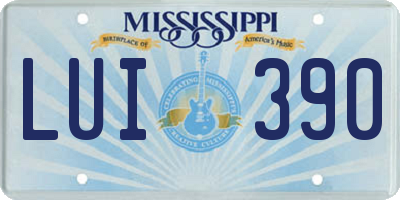 MS license plate LUI390
