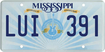 MS license plate LUI391