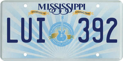 MS license plate LUI392