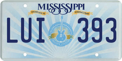MS license plate LUI393