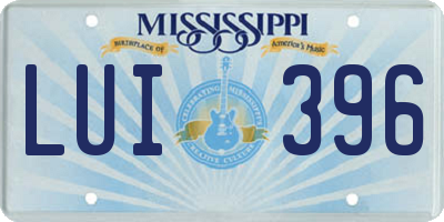 MS license plate LUI396