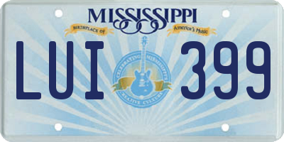 MS license plate LUI399