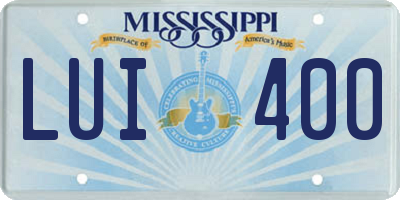 MS license plate LUI400