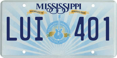 MS license plate LUI401