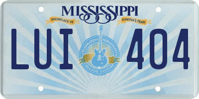 MS license plate LUI404