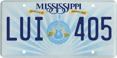 MS license plate LUI405