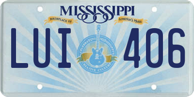 MS license plate LUI406