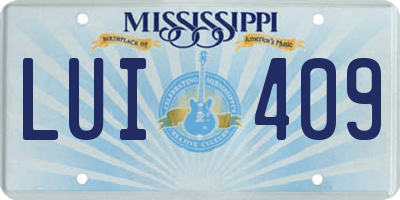MS license plate LUI409