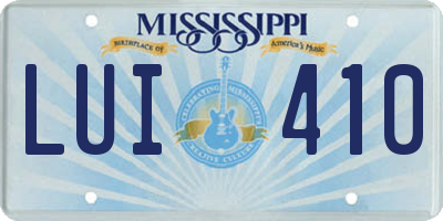 MS license plate LUI410