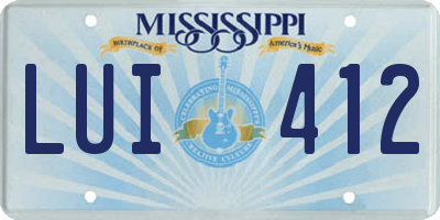 MS license plate LUI412