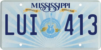 MS license plate LUI413