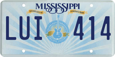 MS license plate LUI414