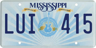 MS license plate LUI415