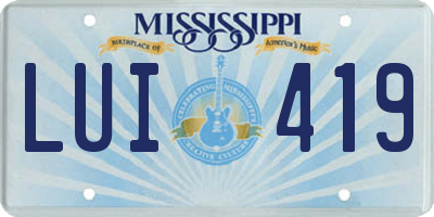 MS license plate LUI419