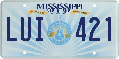 MS license plate LUI421