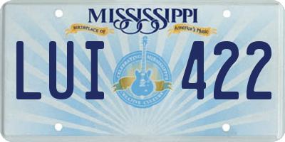 MS license plate LUI422
