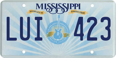 MS license plate LUI423