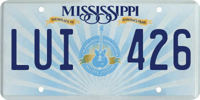 MS license plate LUI426