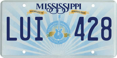 MS license plate LUI428