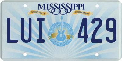 MS license plate LUI429