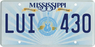 MS license plate LUI430