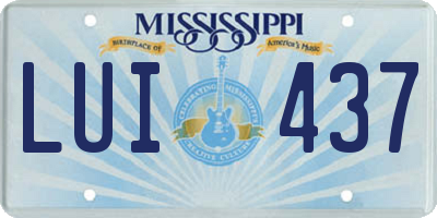 MS license plate LUI437