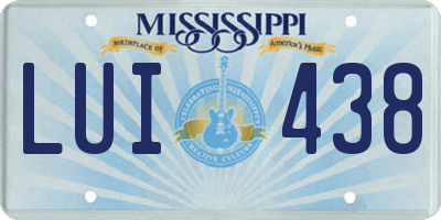 MS license plate LUI438