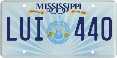 MS license plate LUI440