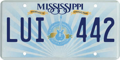 MS license plate LUI442