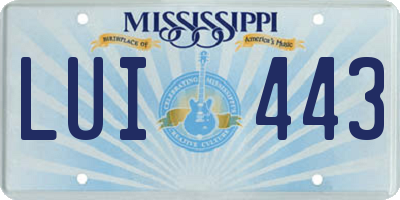 MS license plate LUI443