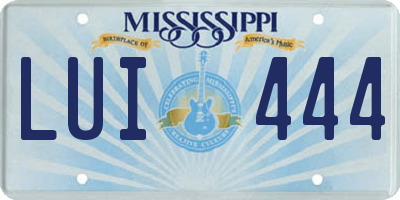 MS license plate LUI444