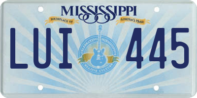 MS license plate LUI445