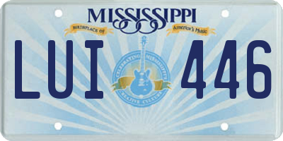 MS license plate LUI446